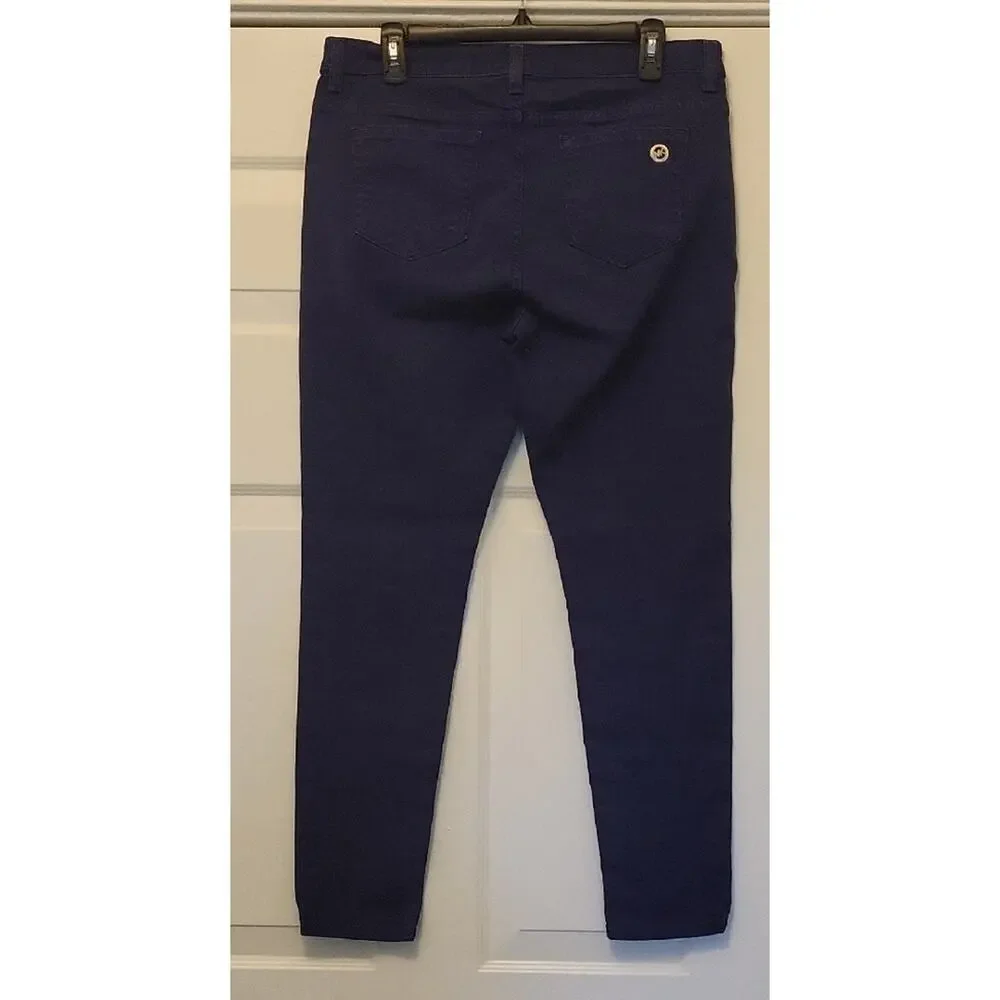 Michael Kors Women’s Deep Blue Denim Skinny Jeans Size 10 Mid Rise Stretch Class